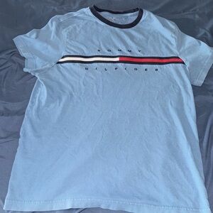 Tommy Hilfiger Blue Short Sleeve Tee with Striped Detail